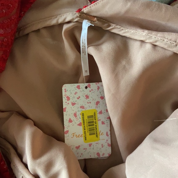 NWT Free People Night Shimmers Dress in Red - Picture 2 of 3